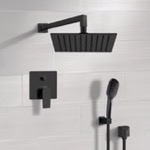 Remer SFH55 Matte Black Shower Set With Rain Shower Head and Hand Shower